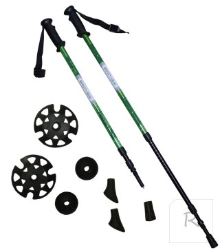 Kije Trekkingowe Regulowane ACRA 65 - 135 cm Zielone