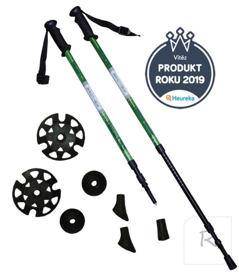 Kije Trekkingowe Regulowane ACRA 65 - 135 cm Zielone