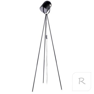 Lampa podłogowa metalowa czarna 148 cm