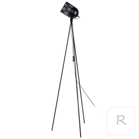 Lampa podłogowa metalowa czarna 148 cm