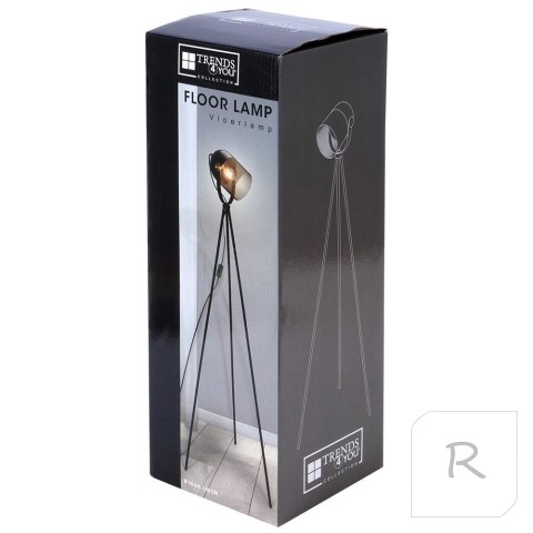 Lampa podłogowa metalowa czarna 148 cm