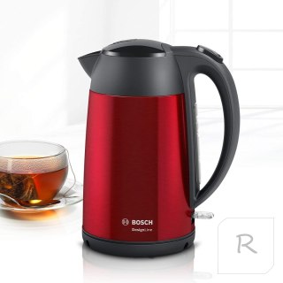 Bosch Kettle DesignLine TWK3P424 Electric, 2400 W, 1.7 L, Stainless steel, 360° rotational base, Red