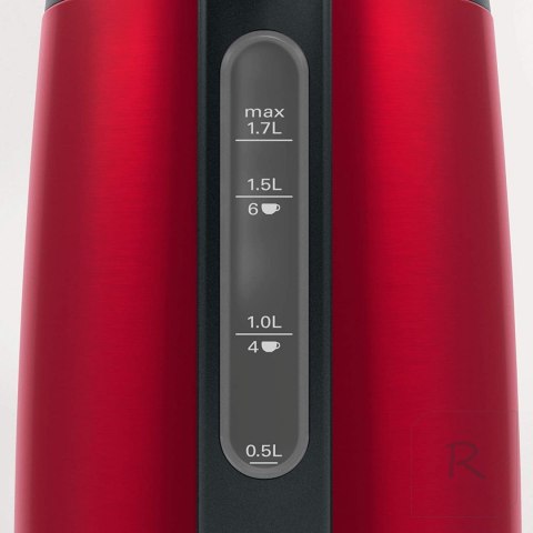 Bosch Kettle DesignLine TWK3P424 Electric, 2400 W, 1.7 L, Stainless steel, 360° rotational base, Red