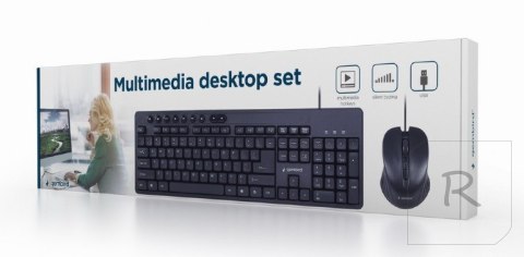 Gembird | Multimedia desktop set | KBS-UM-04 | Keyboard and Mouse Set | Wired | Mouse included | US | Black | g