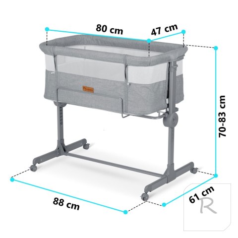 Łóżeczko dostawka NK-243 szare