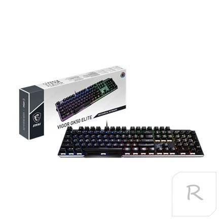 MSI | GK50 Elite | Gaming keyboard | RGB LED light | US | Wired | Black/Silver