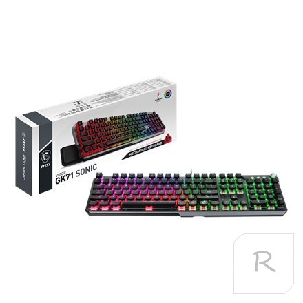 MSI | VIGOR GK71 SONIC RED US | Gaming keyboard | RGB LED light | US | Wired | Black