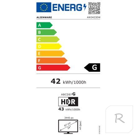 Alienware | AW3423DW | 34.18 in | WQHD 3440 x 1440 at 175 Hz | 1000 cd/m² | 2xHDMI, DisplayPort | Height, swivel, tilt | None