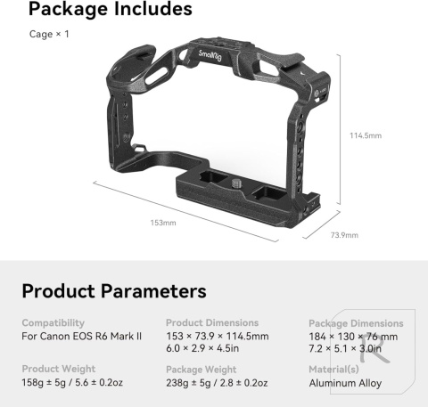 Smallrig 4161 Klatka operatorska Black Mamba do Canon EOS R6 Mark II