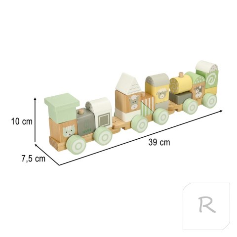 Lulilo Pociąg kolejka drewniana pastelowy