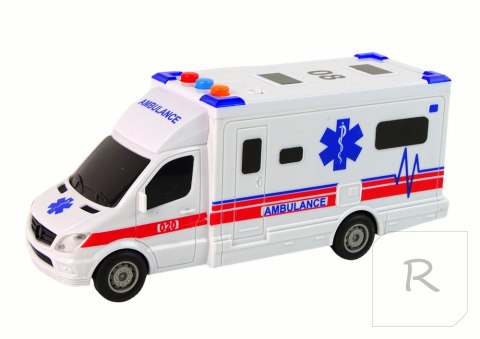 Auto Ambulans Karetka Na Baterie Światła Dźwięk Biała Napęd