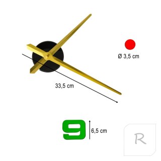 Zegar ścienny naklejany 4 cyfry z ozdobami 80-90 cm żółte wskazówki kolorowy