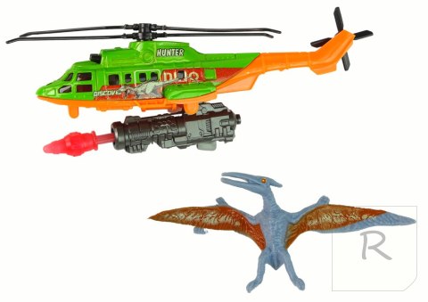 Zestaw Zielony Helikopter Transport Dinozaura Dino Park