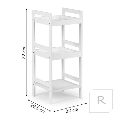 Regał szafka nocna stolik nocny 3 półki biały ModernHome