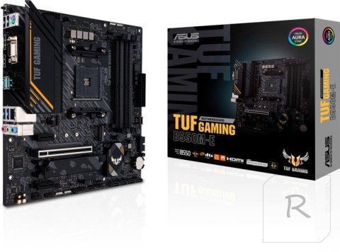 Asus | TUF GAMING B550M-E | Processor family AMD | Processor socket AM4 | DDR4 DIMM | Memory slots 4 | Supported hard disk drive