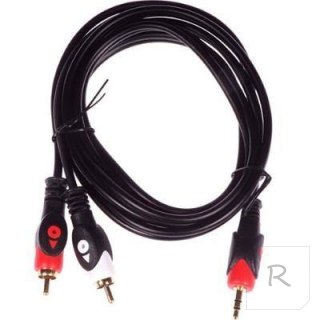 KABEL PRZEWÓD 2xRCA CHINCH JACK 3,5mm SOLIDNY 1,5m