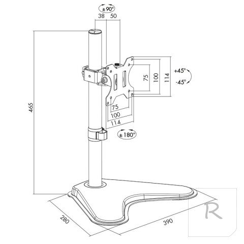 Logilink | Desk Mount | BP0044 | 13-32 "" | Maximum weight (capacity) 8 kg | Black