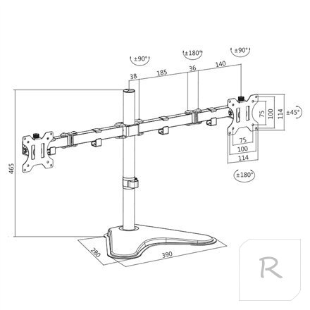 Logilink | Desk Mount | BP0045 | 13-32 "" | Maximum weight (capacity) 8 kg | Black