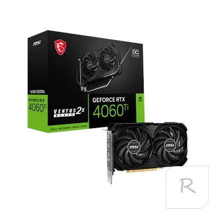 MSI | GeForce RTX 4060 Ti VENTUS 2X BLACK 16G OC | NVIDIA GeForce RTX 4060 Ti | 16 GB