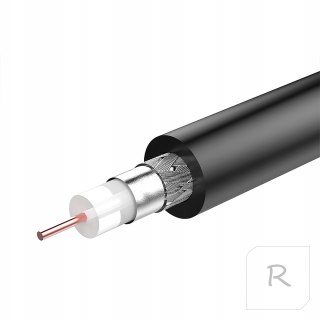 PROFESJONALNY KABEL KONCENTRYCZNY TV 3C2V ANTENOWY CZARNY ROLKA 500M