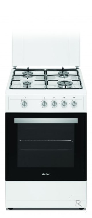 Simfer | Cooker | 4401SGRBB | Hob type Gas | Oven type Gas | White | Width 50 cm | Depth 55 cm | 49 L