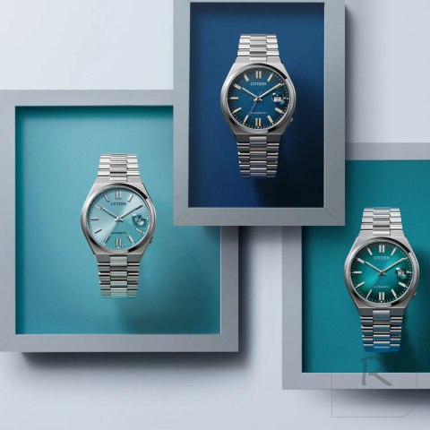 ZEGAREK MĘSKI CITIZEN Tsuyosa Turquoise Blue NJ0151-88M - AUTOMAT SZAFIR