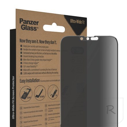 PanzerGlass | Screen protector - glass - with privacy filter | Apple iPhone 13 Pro Max, 14 Plus | Black | Transparent