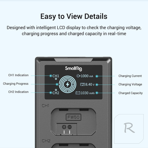 SmallRig 3818 ZESTAW | ŁADOWARKA | + 2x akumulator Sony NP-FW50