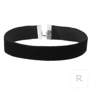 Aksamitny Naszyjnik Choker czarny regulowany 1 cm