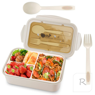 ŚNIADANIÓWKA LUNCHBOX POJEMNIK BOX BENTO 1400ML Z PRZEGRÓDKAMI + TORBA