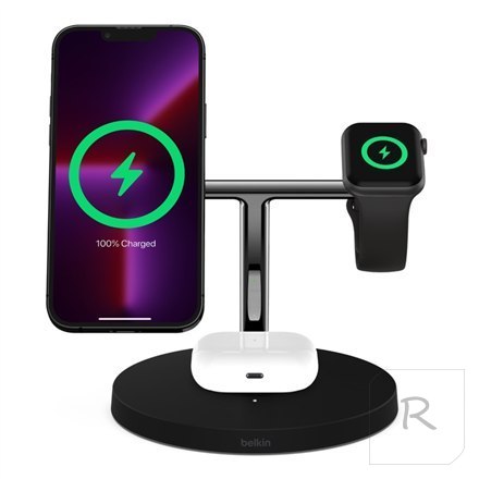 Belkin | BOOST CHARGE | Pro MagSafe 3in1 Wireless Charging Stand + AC Power Adapter