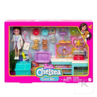 Barbie Chelsea Zestaw weterynarz + lalka