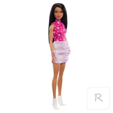 Barbie Fashionistas. Lalka różowa koszulka HRH13