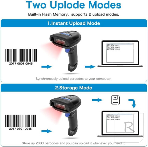 NETUM NT-1228BC RĘCZNY BEZPRZEWODOWY CZYTNIK SKANER KODÓW KRESKOWYCH CCD 1D