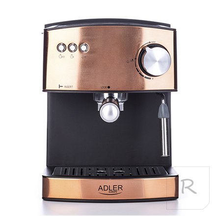 Adler Espresso coffee machine AD 4404cr Pump pressure 15 bar, Built-in milk frother, Semi-automatic, 850 W, Cooper/ black