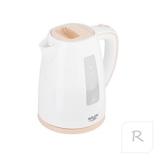 Adler Kettle AD 1264 Standard, 2200 W, 1.7 L, Plastic, White, 360° rotational base