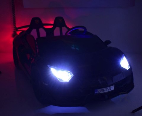 LICENCJONOWANY LAMBORGHINI AVENTADOR SVJ DLA 2 DZIECI FUNKCJA DRIFTU - LAKIER SUPER JAKOŚĆ, MIĘKKIE SIEDZENIE, MIĘKKIE KOŁA/SX20