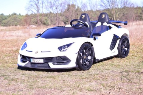 LICENCJONOWANY LAMBORGHINI AVENTADOR SVJ DLA 2 DZIECI, FUNKCJA DRIFTU MIĘKKIE SIEDZENIE, MIĘKKIE KOŁA/SX2028