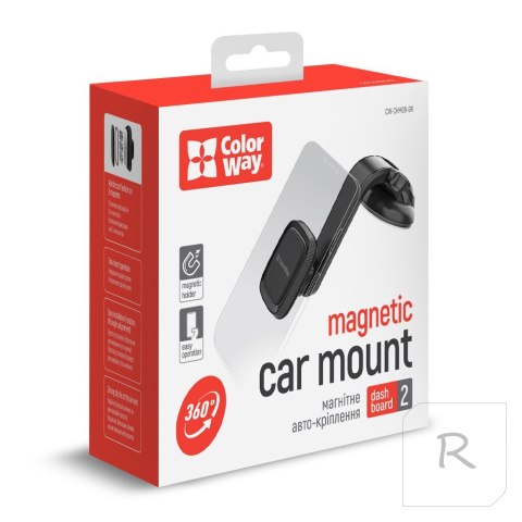 ColorWay | Dashboard-2 | Magnetic Car Holder For Smartphone | Adjustable | Magnetic | Gray | Panel or windshield mounting using