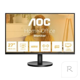 AOC | With stand | U27B3A | 27 in | IPS | 4K UHD (2160p) 3840 x 2160 at 60 Hz | 350 cd/m² | 2xHDMI, DisplayPort | Tilt | Speaker