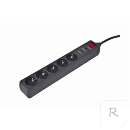 EnerGenie SPG5-C-5 - surge protector | Output Connector Qty 5 | 1.5 m | Black