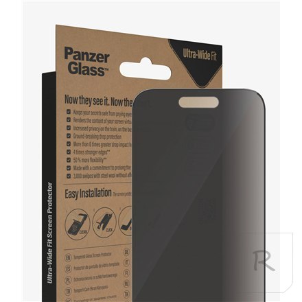 PanzerGlass | Screen protector - glass - with privacy filter | Apple iPhone 14 Pro | Black | Transparent