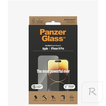 PanzerGlass | Screen protector - glass | Apple iPhone 14 Pro | Glass | Black | Transparent