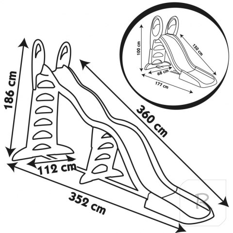 SMOBY Zjeżdżalnia Megagliss Duża 2w1 Ślizg 360 cm