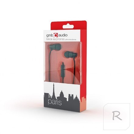 Gembird | Metal earphones with microphone ""Paris"" | Built-in microphone | 3.5 mm | Black