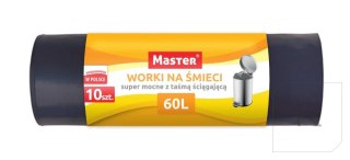 WORKI NA ODPADY HD 60L Z TAŚMĄ ŚCIĄGAJĄCĄ - SUPER MOCNE