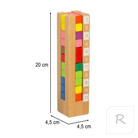 Klocki drewniane edukacyjne układanka Montessori kolorowe