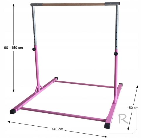 Drążek Gimnastyczny Wolnostojący 150 cm Różowy