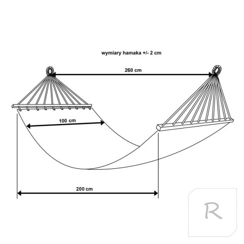 Hamak Ogrodowy Jednoosobowy Wiszący Boho z Frędzlami ENERO 200 x 100 cm