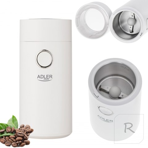 Adler | AD 4446ws | Coffee Mill | 150 W | Coffee beans capacity 75 g | Number of cups pc(s) | White